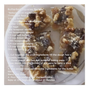 Buttertart Squares Recipe Poster