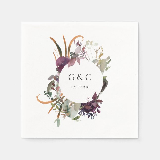 Butterum & Plum Personalised Wedding Napkin 1 (Front)