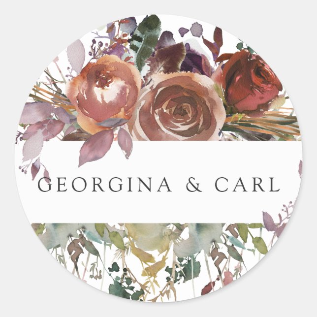 Butterum & Plum Personalised Wedding Sticker (Front)