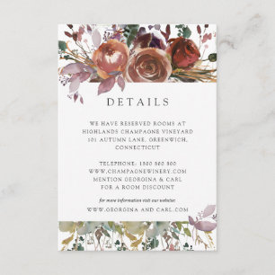 Butterum & Plum Wedding Guest Information Card