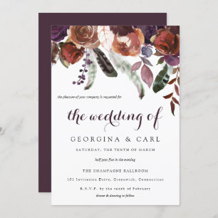 Butterum & Plum Wedding Invitation 1