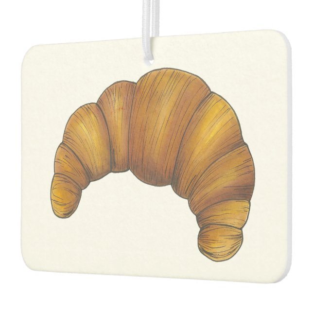 Buttery Croissant Crescent French Breakfast Pastry Car Air Freshener (Left)