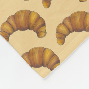 Buttery Croissant Crescent French Breakfast Pastry Fleece Blanket