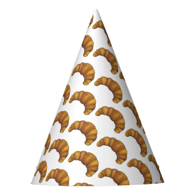 Buttery Flaky Hot Croissant Pastry French Food Party Hat (Front)