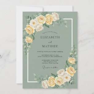 Buttery Yellow Peony Wedding Invitation