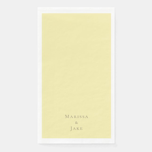 Buttery Yellow Wedding Napkin (Front)