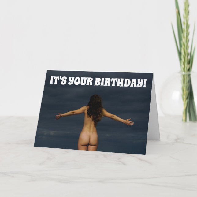 BUTTMAN BARE BUTT BIRTHDAY CARD FOR HIM (Front)