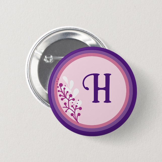 Button - Add your initial - Purple (Front & Back)