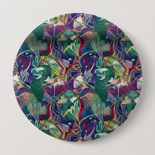 'button and patches'' 10 cm round badge (Front)