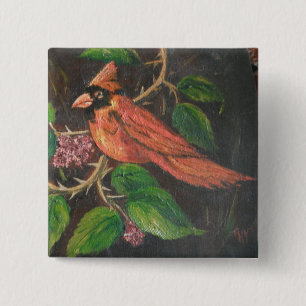 Button Ann Hayes Painting Cardinal