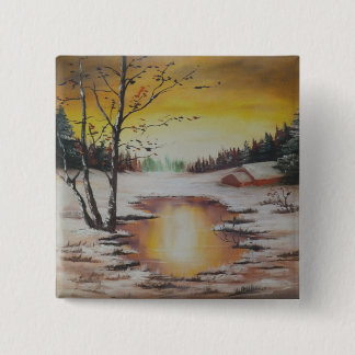 Button Ann Hayes Painting Winter Scene