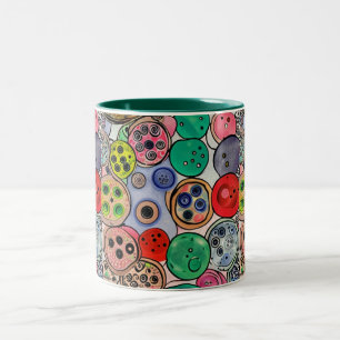Button Art Two-Tone Coffee Mug