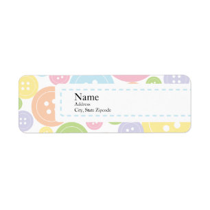 Button Baby Shower Return Address Label   Boy