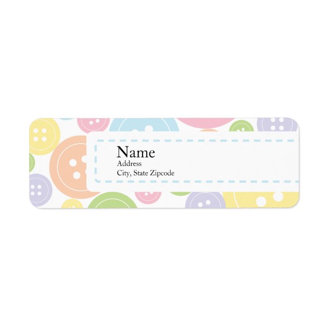 Button Baby Shower Return Address Label | Boy (Front)