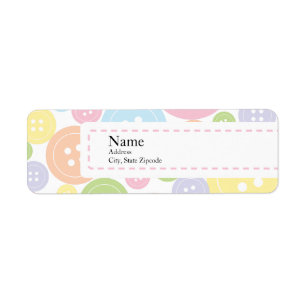 Button Baby Shower Return Address Label   Girl