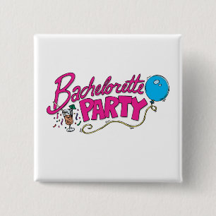 Button: Bachelorette Party 15 Cm Square Badge