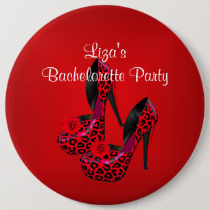 Button Bachelorette Party Red Black Shoe