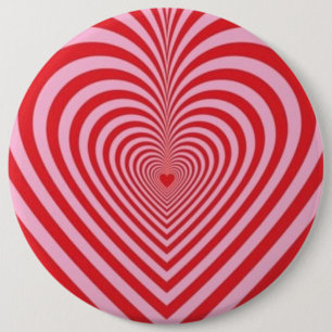 Button Badge - Optical Illusion Hearts