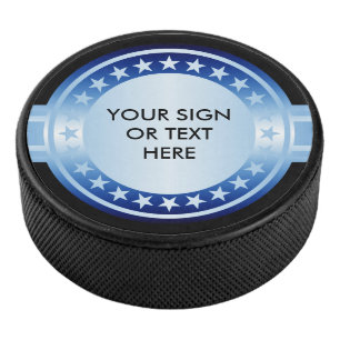 Button / Banner - Stars blue mix + YOURS Hockey Puck
