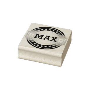 Button / Banner - Stars grey white + YOURS Rubber Stamp