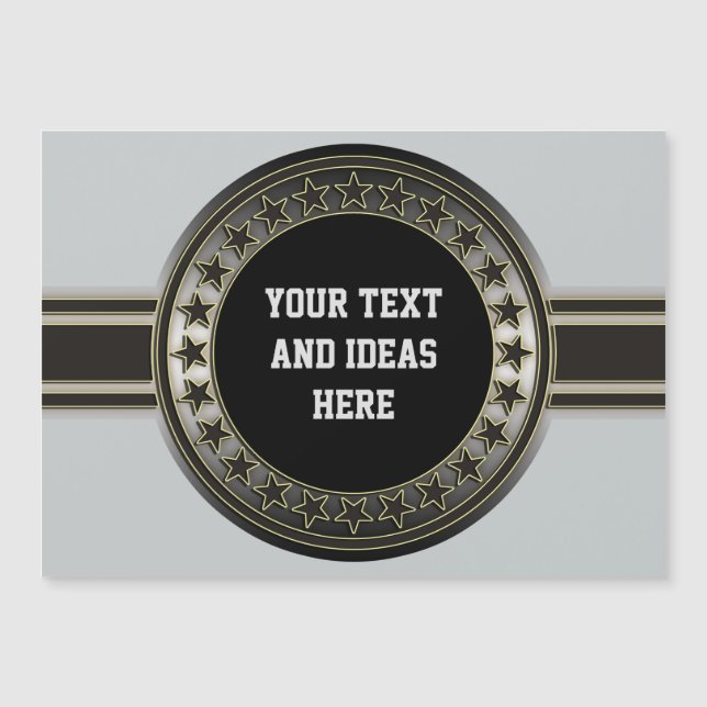 Button / Banner - Stars silver black + your backg. (Front)