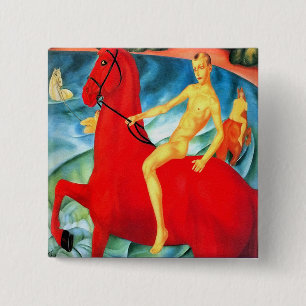 Button: "Bathing the Red Horse" 15 Cm Square Badge