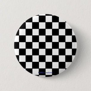 button - black & white checkers