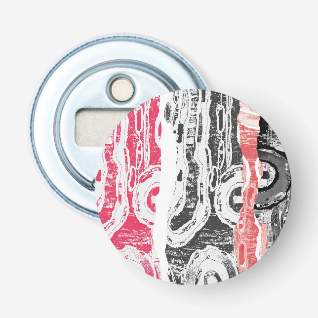 Button Bottle Opener – Abstract Land (Front)
