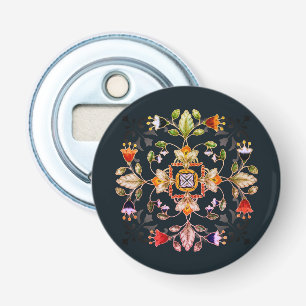 Button Bottle Opener - Fiori Dark
