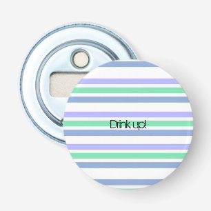 Button Bottle Opener Green Purple Stripe