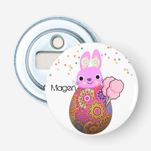 Button Bottle Opener Pink Rabbit Ice Cream