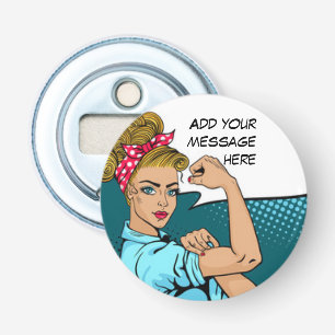 Button Bottle Opener - We Can Do It! Blonde