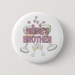 Button: Bride's Brother 6 Cm Round Badge