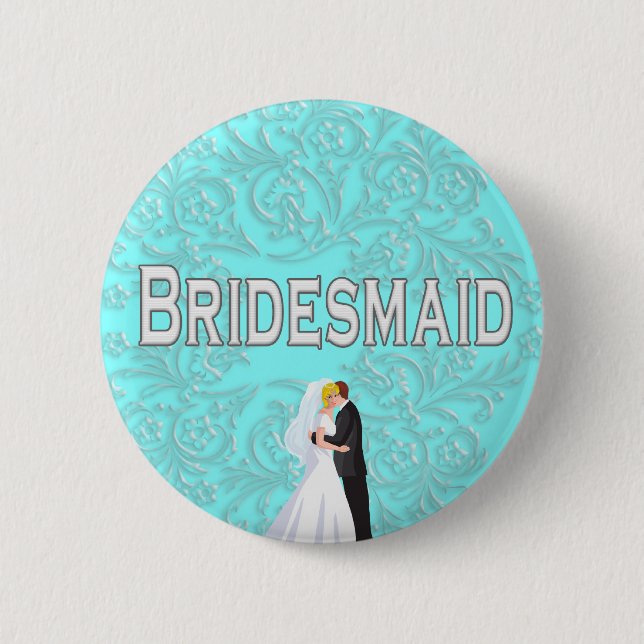 Button: Bridesmaid 6 Cm Round Badge (Front)
