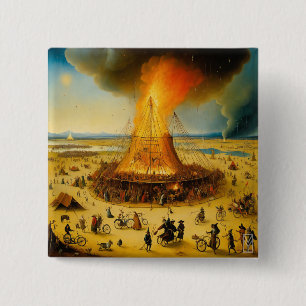 Button Burning Man in Boschian Vision