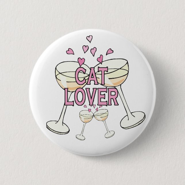 Button: Cat Lover 6 Cm Round Badge (Front)