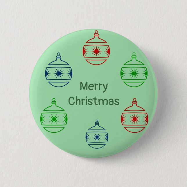 Button - Christmas Orbs with Greeting (Front)