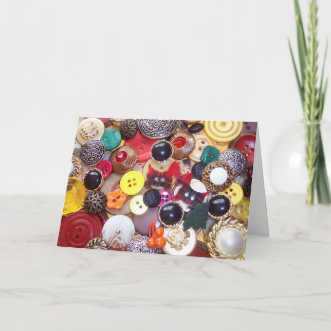 Button Collage with Plaid Scottie Dogs Card (Front)