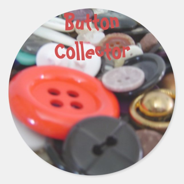Button Collector Classic Round Sticker (Front)