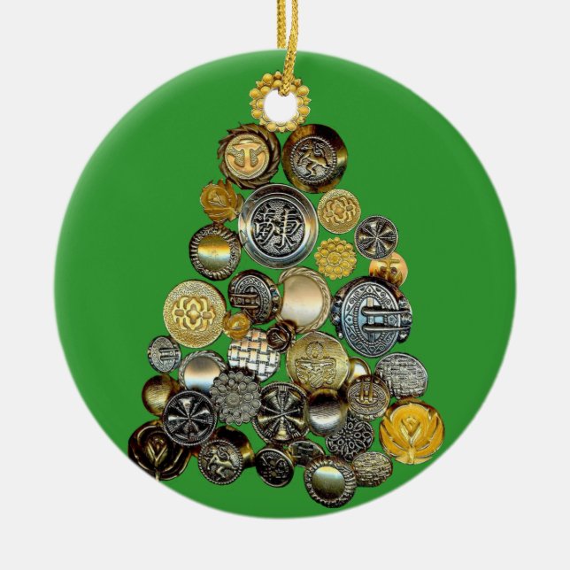 Button Collectors Christmas Ornament (Front)