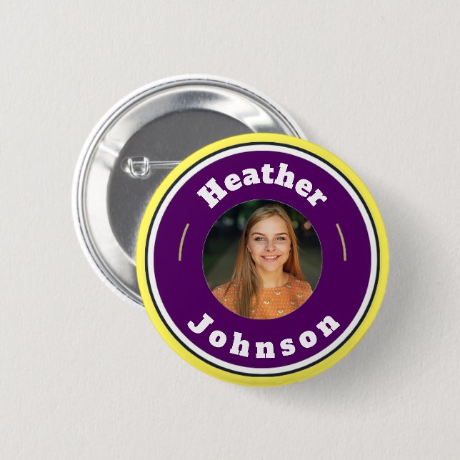 Button - Custom Personalised (add name & photo) (Front & Back)