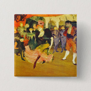 Button:  Dancing the Bolero: Toulouse-Lautrec 15 Cm Square Badge