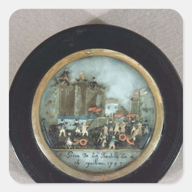 Button depicting the Storming of the Bastille Square Sticker (Front)