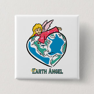 Button: "Earth Angel" 15 Cm Square Badge