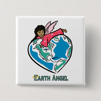 Button: "Earth Angel" (b) 15 Cm Square Badge