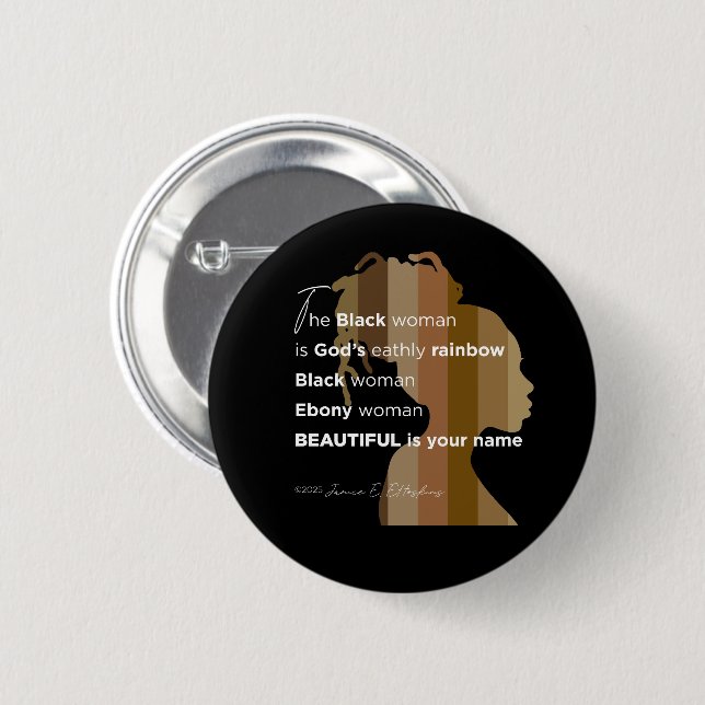 Button "Ebony Woman" (Front & Back)