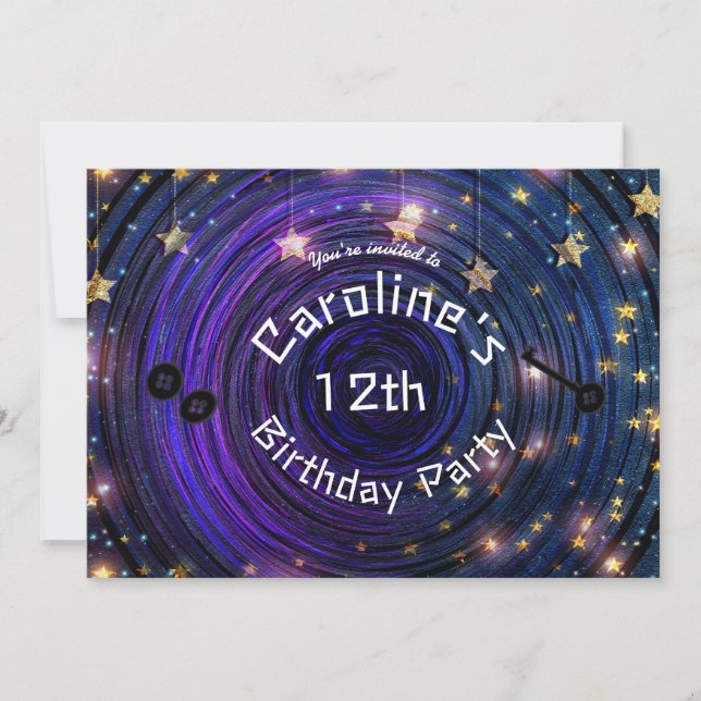 Button Eyes & Skeleton Key Other World Party Invitation (Front)