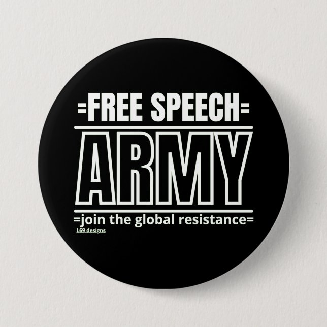 button  "FREE SPEECH ARMY 2" (Front)