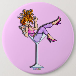Button - Girl in a Martini Glass, Lil' Red