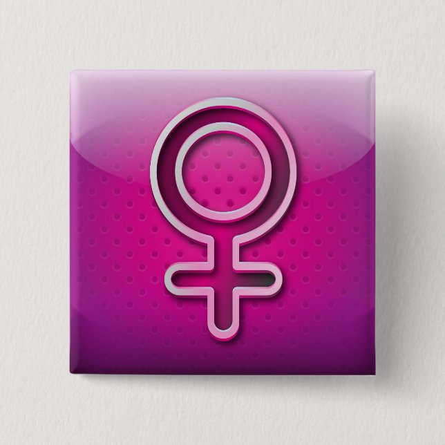 Button glossy gender woman symbol (Front)